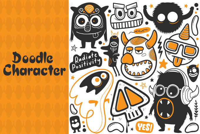 I will make vector doodle art illustration, doodle pattern, doodle sticker, nft design